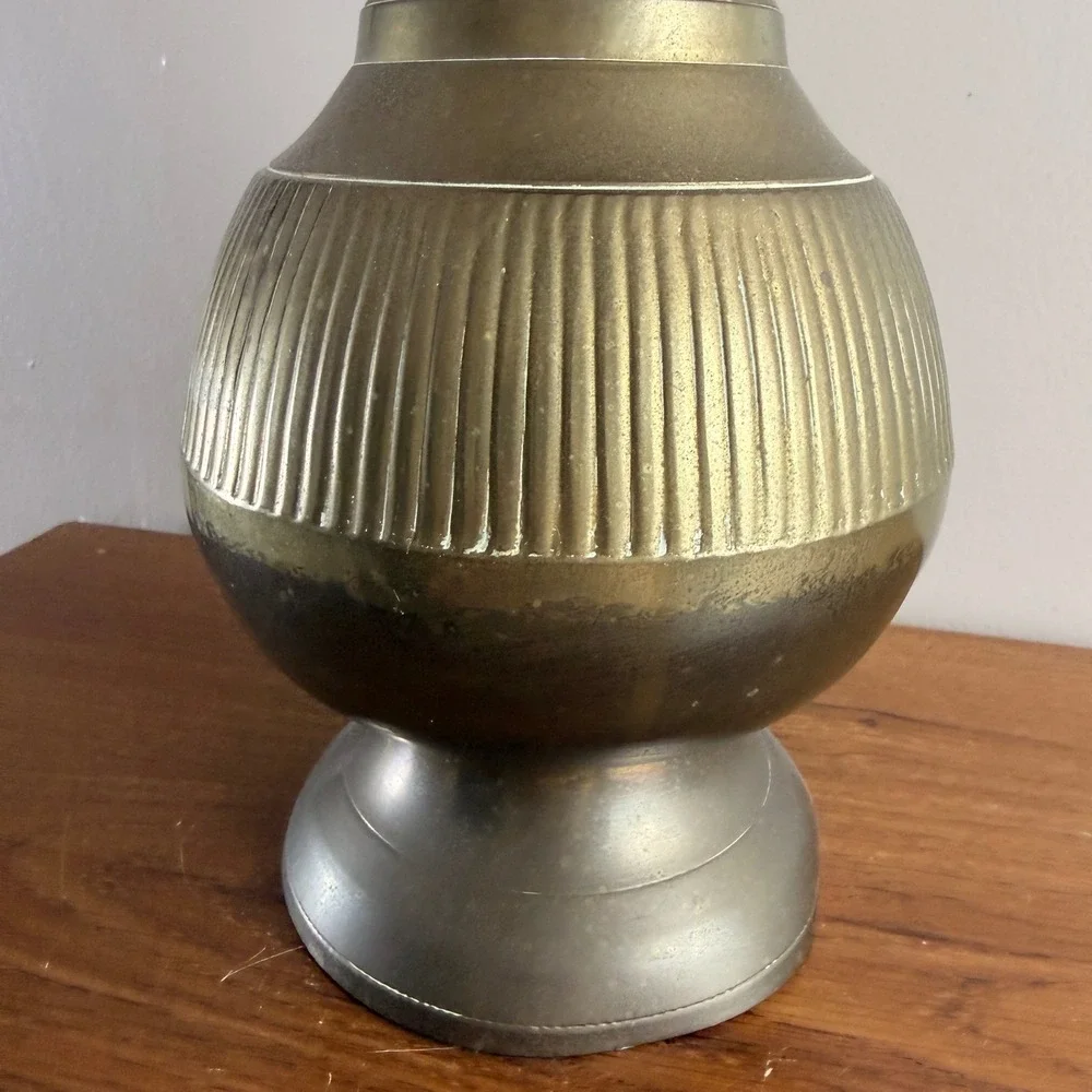 Vintage Solid Brass Vase Made in India 12